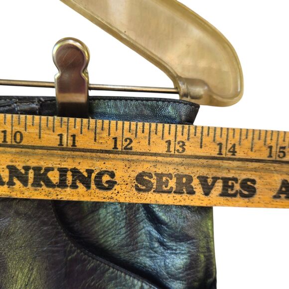 ST. JOHN Collection Shiny Gray Genuine Leather Pants Size 4 - Picture 8 of 10